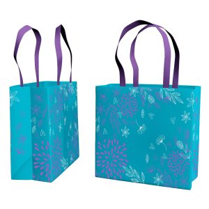Bolsa TNT Flores celeste 46x39x16